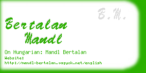 bertalan mandl business card